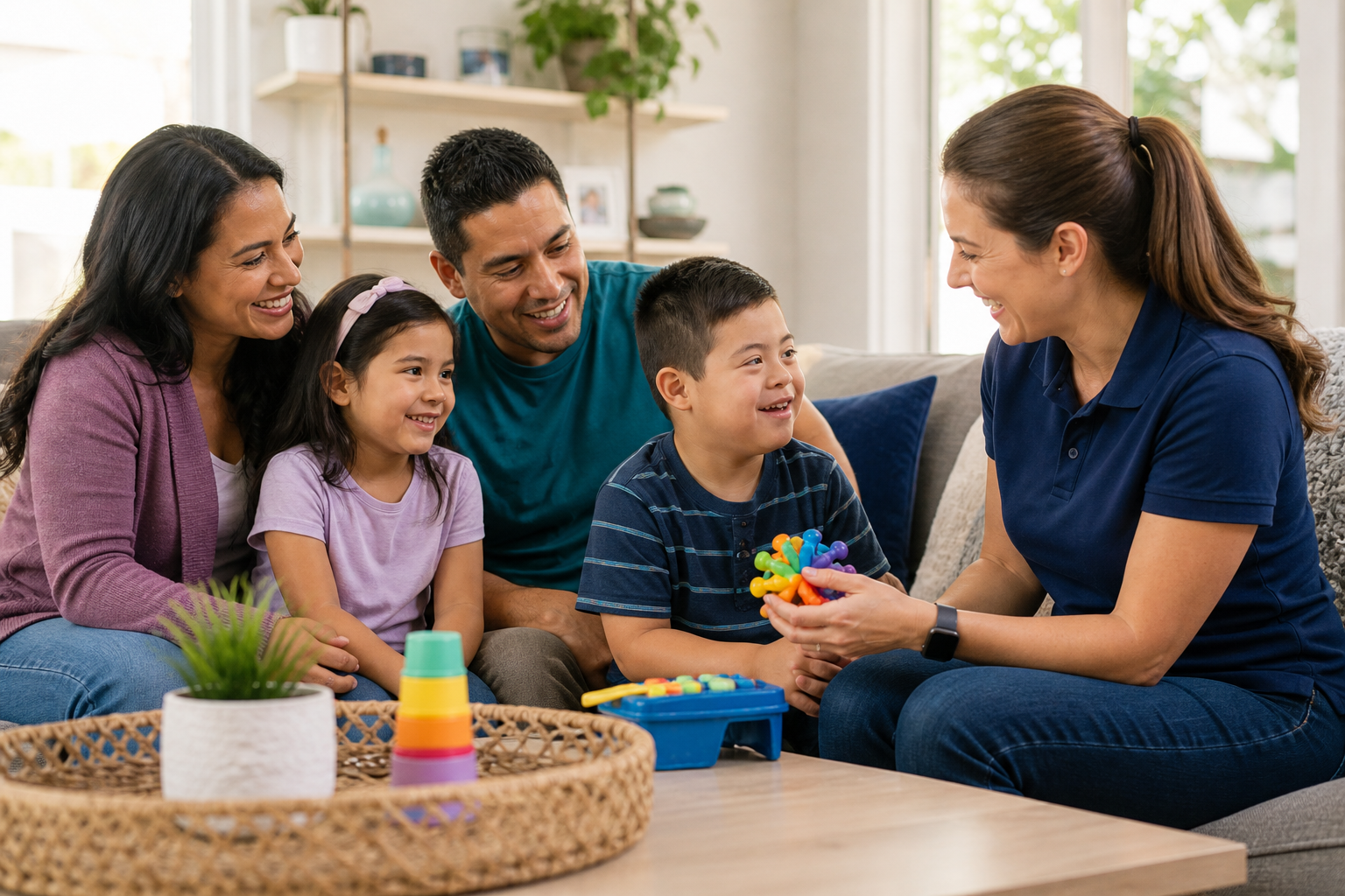 Family meeting with a caretaker during child-centered support