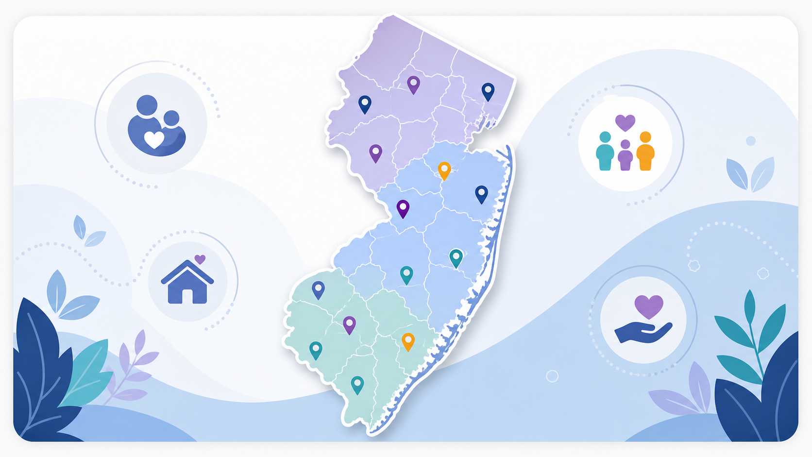 Illustrated New Jersey service coverage map