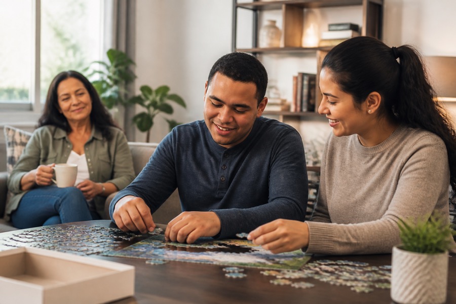 Young adult receiving respite care support at home
